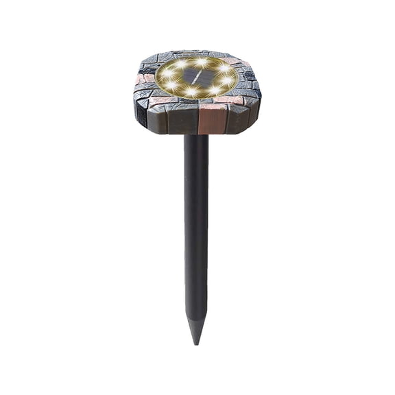 Rwvbm Imitation Stone Solar Powered Ultrasonic Gopher Repeller, Waterproof Weatherproof Vibration Pulse Mouse Deterrent for Outdoor Lawn Yard Protection