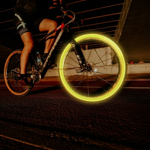 Rwvbm LED Bike Spoke Light, S-Shaped Bicycle Wheel Lights for Night Riding, Waterproof Tire Decoration with 3 Flashing Modes, Yellow 1PCS