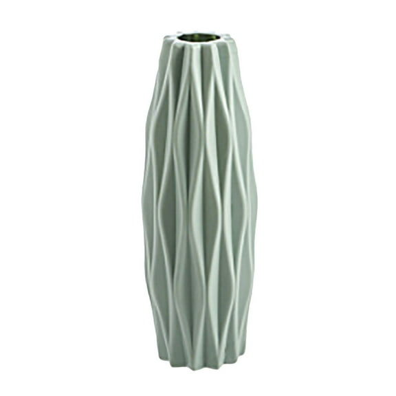 Modern Geometric Flower Vase-PinkGreenWhite PP Plastic Home Decor 5.5" Decorative Vase for Dried Flowers,Silk Arrangements & Office Decor