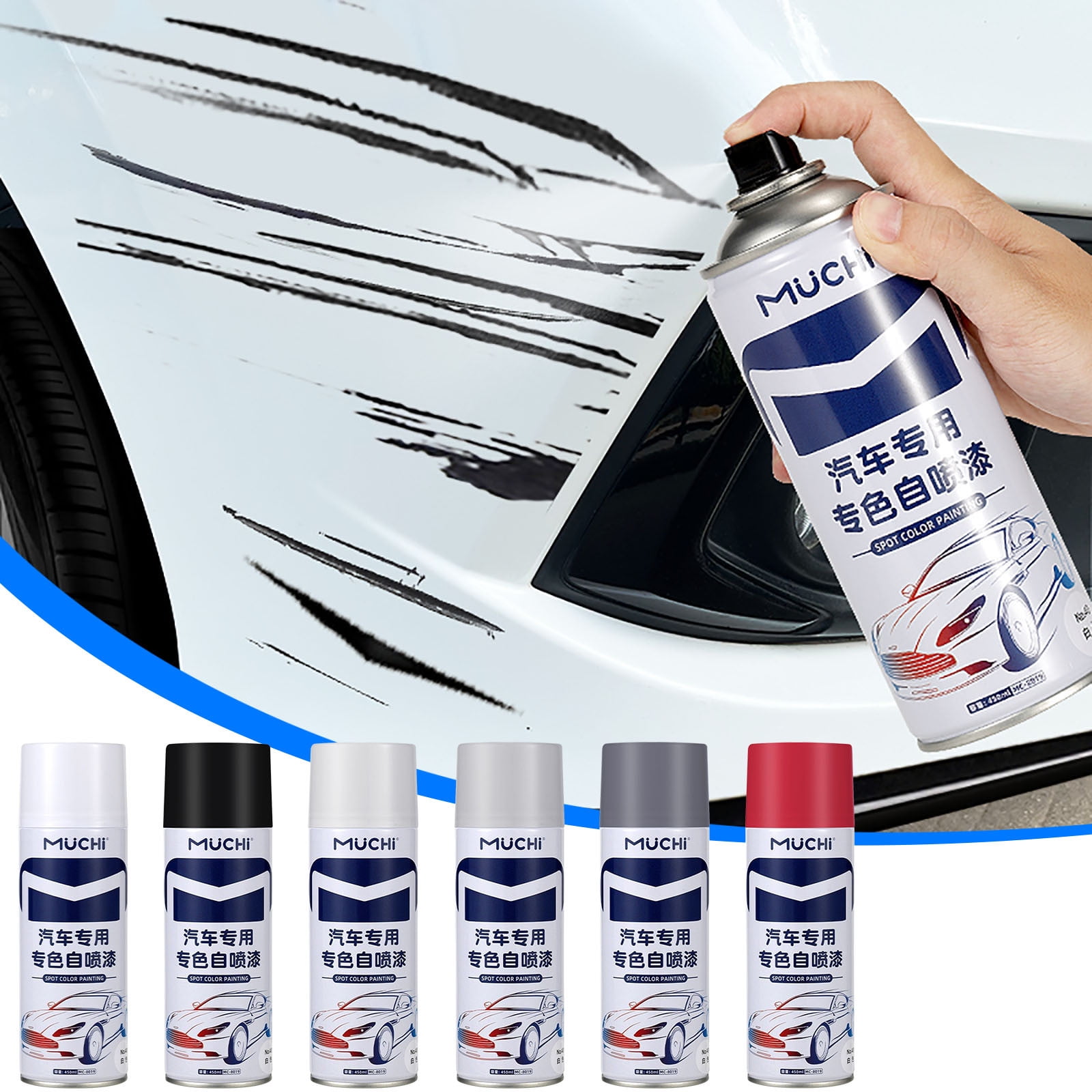 Rwvbm Pearl White Car Touch-up Paint - 450ml Self-spray For Scratches 