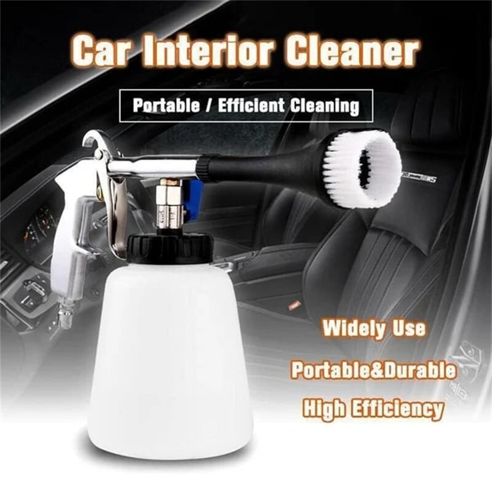 Rwvbm Pneumatic Blowing Foam Car Interior Cleaner High-Pressure Snow Foam Spray for Upholstery,Dashboard,Mats & Tires 660g Aluminum/Plastic Design Includes Nozzle Washer