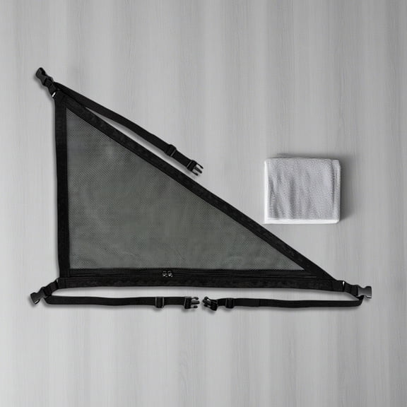 Rwvbm Polyester Triangular Car Ceiling Storage Net Elastic Overhead Cargo Mesh Pocket Organizer Bag for SUV Truck Travel, Black
