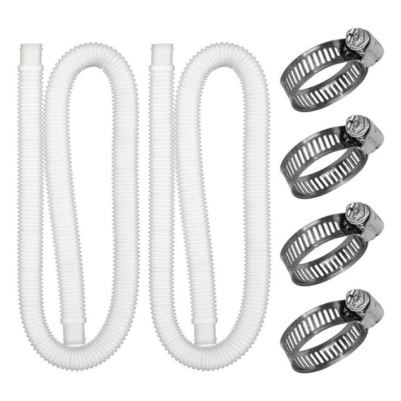 Rwvbm Polyethylene Flexible Corrugated Leak-Proof Pool Hose, 1.25 Inch Diameter Replacement Hoses with Clamps for Above Ground Filter Pump