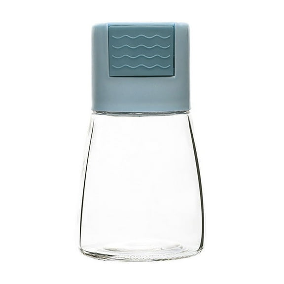 Quantitative Push Pepper Shaker 180ml Glass & Plastic Seasoning Bottle with Lid 0.5g Dispensing Control for Kitchen,BBQ,Camping Spice Jar for Powder,Cumin,Chili,