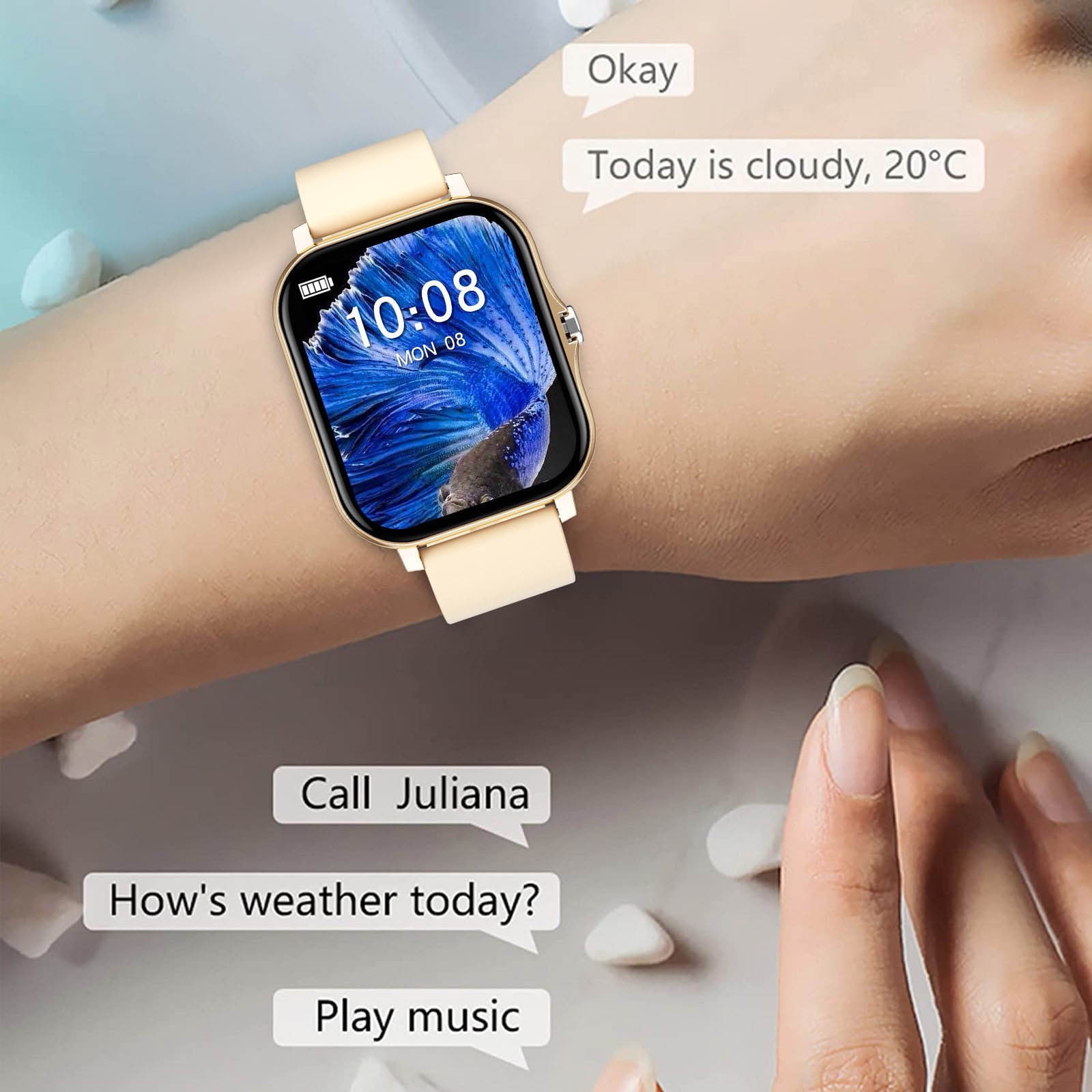 Smart Watch,Multiple Motion Modes Full Screen Make Call/Text Full ...