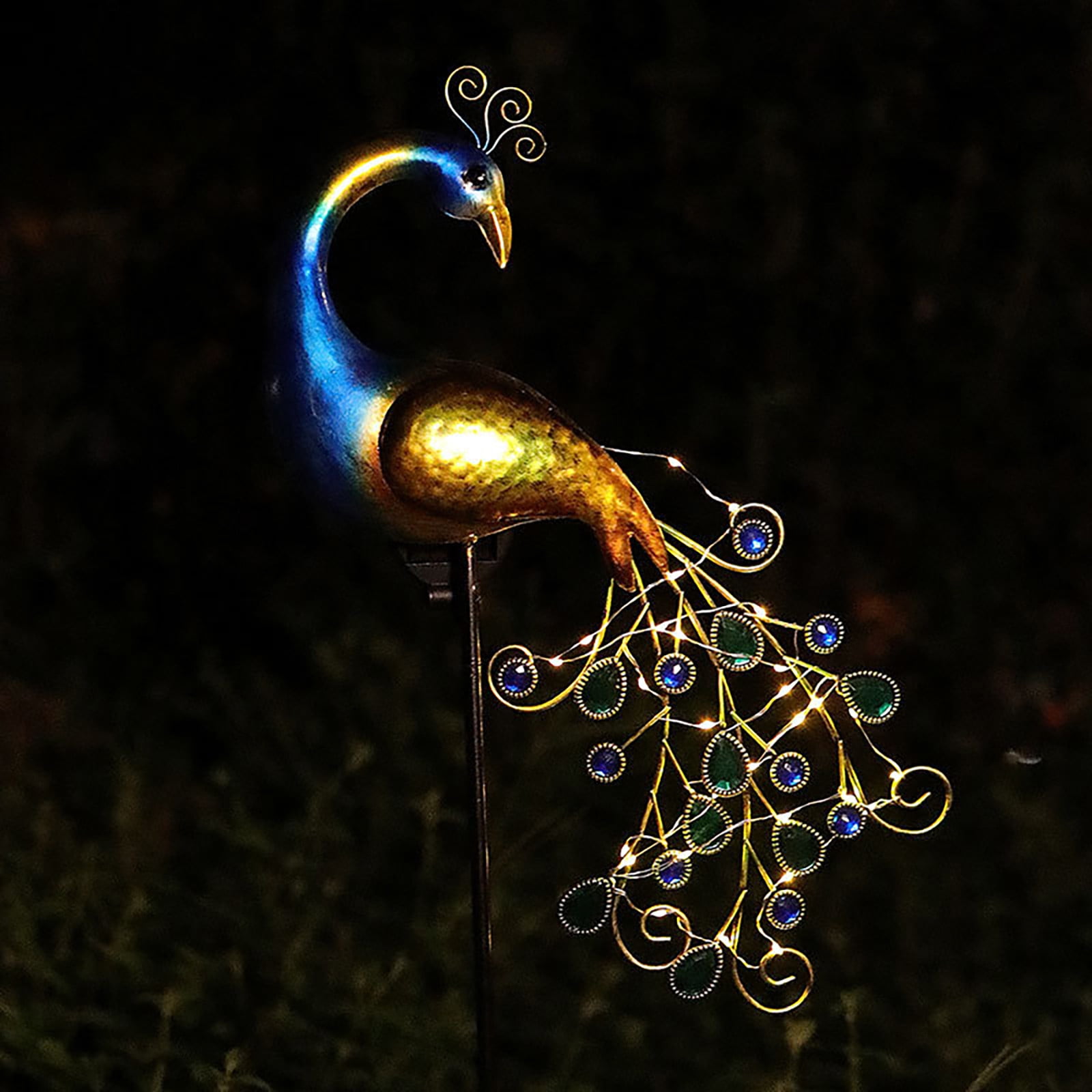 Clearance Peacock Garden Lamp,Solar Powered Courtyard Light,Iron Peacock Sculp,LED Lighting,Energy Efficient Solar Panel,Waterproof Design,Outdoor Decorative Lamp,IP65 Protection,Long-lasting Lighting