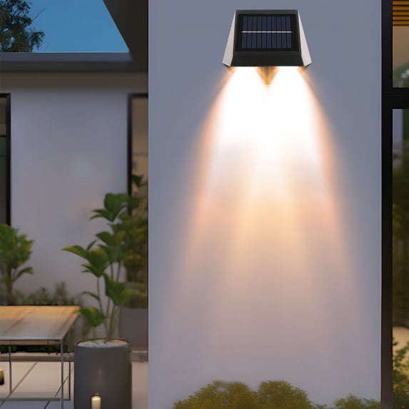 Rwvbm Solar Wall Lights Outdoor, IP65 Waterproof LED Security Lamp for Yard Garden Courtyard Villa, 600mAh Battery Wall Decor, 1 Pack