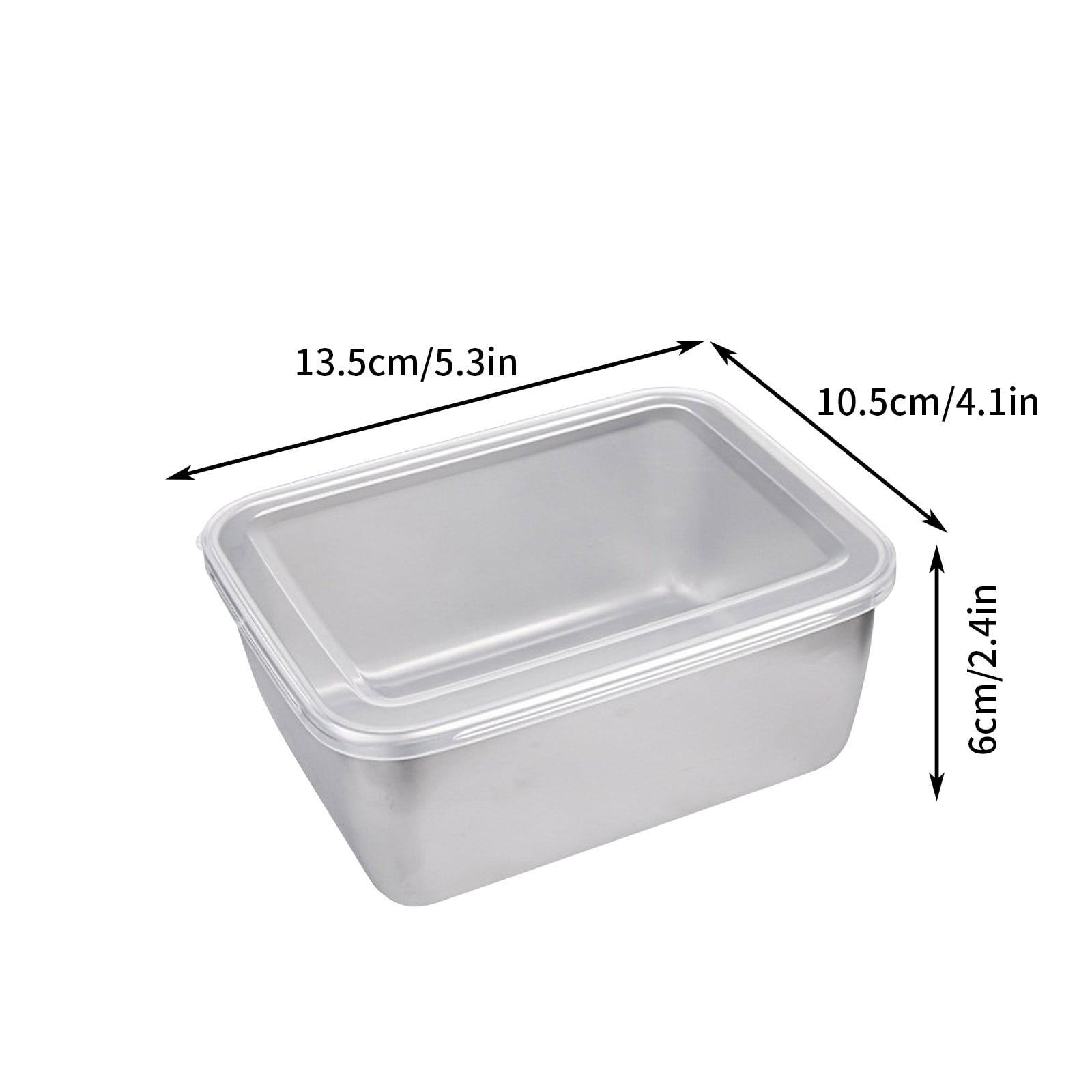 6 Rectangular Boxes Rwvbm Stainless Steel Food Prep Box with Lid, Rectangular Refrigerator ...