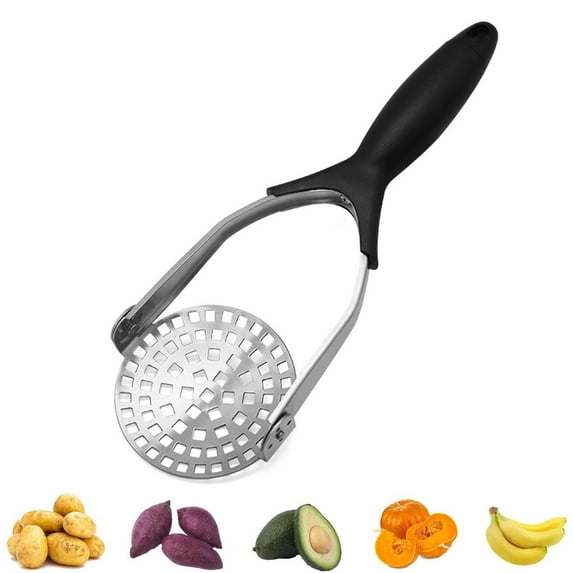 Rwvbm Stainless Steel Potato Masher & Ricer-30cm Garlic & Fruit Press Tool | Heavy Duty Steel Mesh with Grip | for Mashing Potatoes, Vegetables & | Easy to Clean & Use | Kitchen Cooking Tool