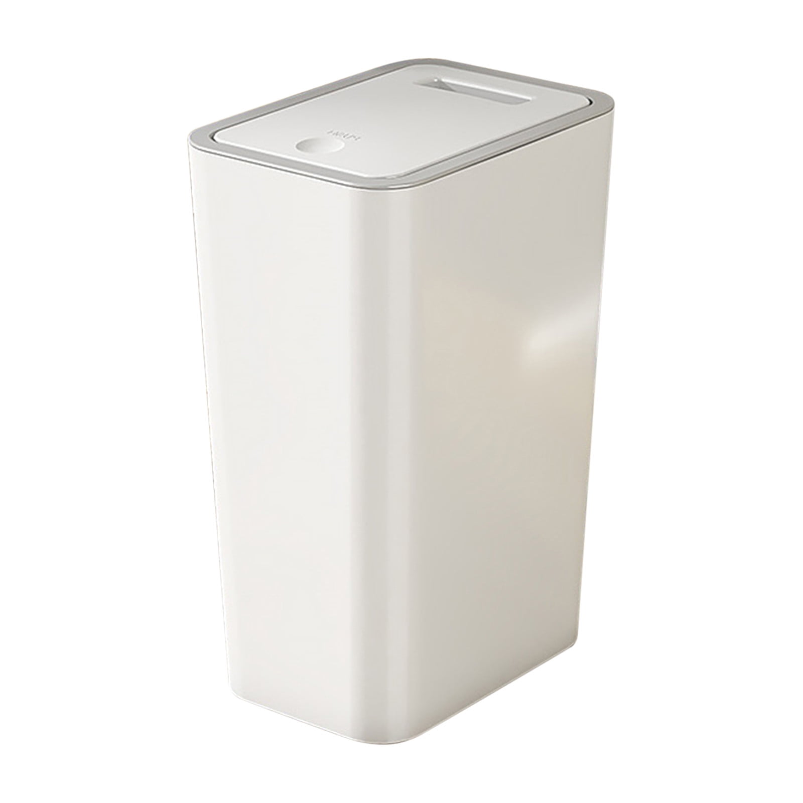 Rwvbm Trash Can for Bathroom with Lid,4 Gallon Plastic Wastebasket with Press Up Lid,Narrow for Toilet Office Bedroom,Odor Control,Easy to Use,Modern Style