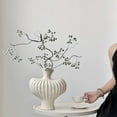 thumbnail image 1 of White Black Plastic Decorative Vase-Modern Glazed Finish Flower Pot for Living Room,TV Cabinet,or Bedroom-8.66x7.87x3.15in-Dried Fresh Flower Arrangement Home Decor, 1 of 6