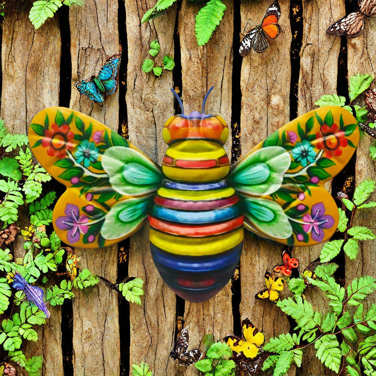 Rwvbm Wrought Iron Bees Hardware Crafts Metal Home Pendants