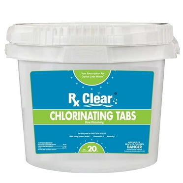 Rx Clear 3" Stabilized Chlorine Tablets for Swimming Pools, 20 lbs