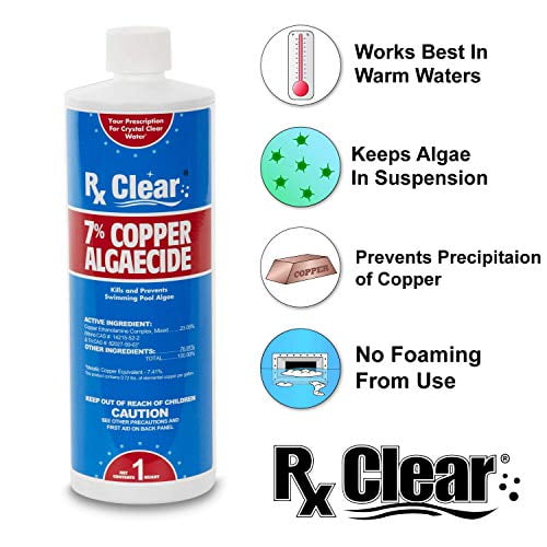 Rx Clear 7 Copper Algaecide Kills and Prevents Algae for InGround
