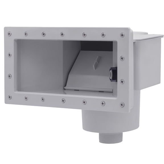 Rx Clear Above Ground Wide-Mouth Skimmer with Water Leveler, Gray