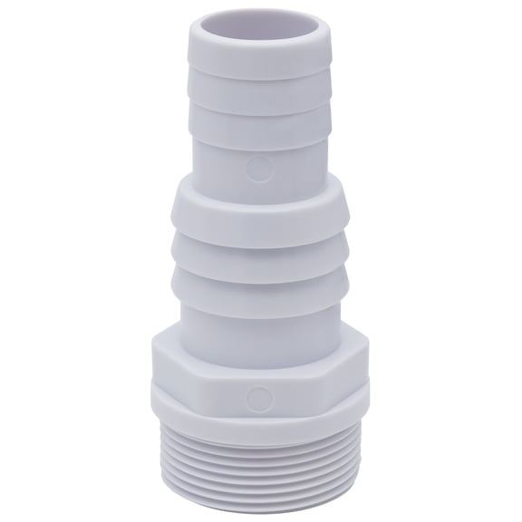 Rx Clear Barbed MPT Connector, 1 1/2"