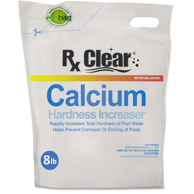 Rx Clear Calcium Hardness Increaser for Swimming Pools, Water Care Chemicals for Clarity, 8 lbs