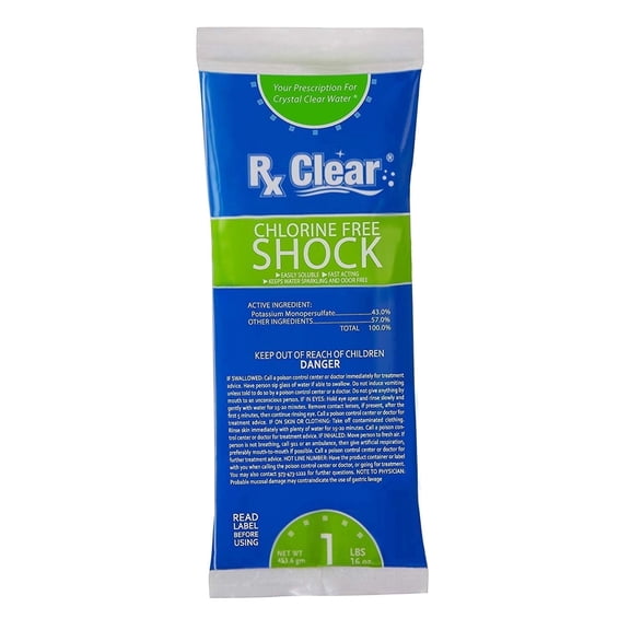Rx Clear Chlorine Free Swimming Pool Shock, 1 lb, Single