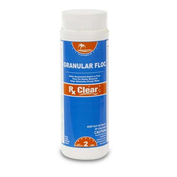 Rx Clear Granular Floc Clarifier for Swimming Pools and Spas, 2 lbs