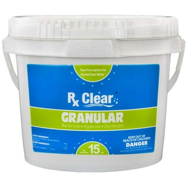 Rx Clear Granular Swimming Pool Chlorine - 15 lbs Bucket