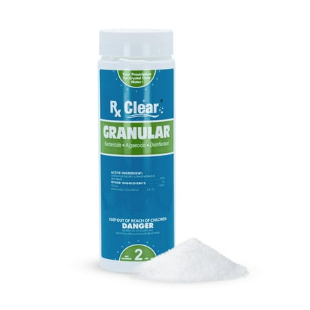 Rx Clear Granular Swimming Pool Chlorine - 2 lbs Container