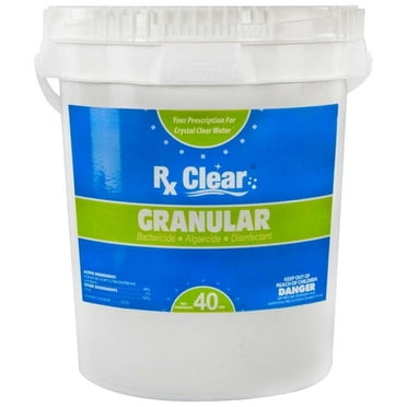 Rx Clear Granular Swimming Pool Chlorine - 40 lb Bucket