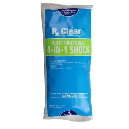 Rx Clear Multi-Functional 4-in-1 Swimming Pool Shock, 1 lb Bag