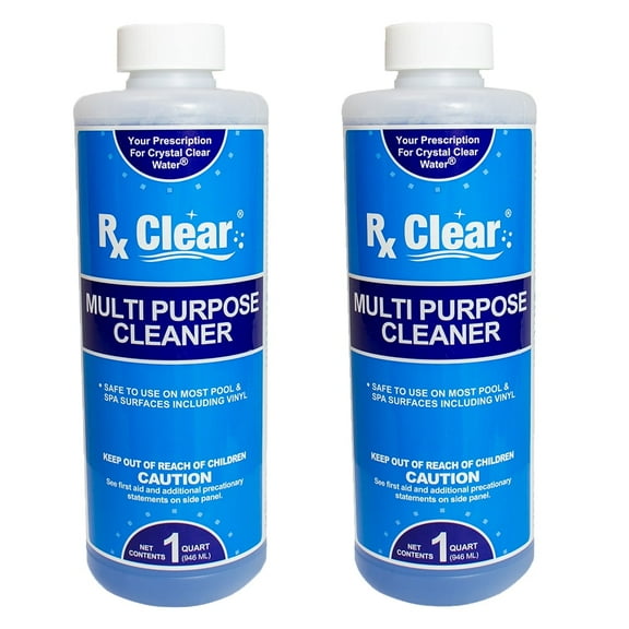 Rx Clear Multi-Purpose Cleaner Liquid for Pools and Spas, 1 Qt, 2 Pack