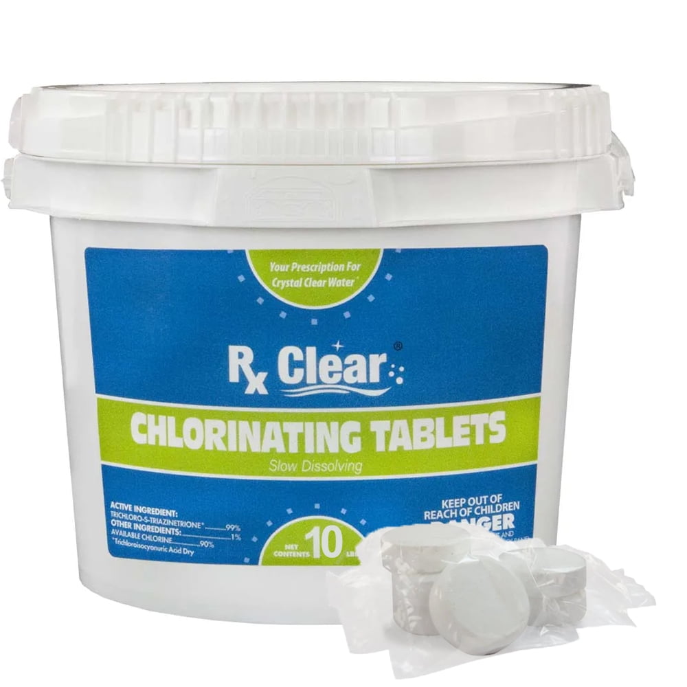 Free Shipping! Rx Clear No Grab Tab 3" Chlorine Tabs with Water Soluble Wrapper for Swimming
