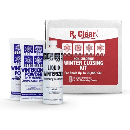 Rx Clear Non-Chlorine Winter Closing Kit, Winterizing Powder and Liquid, up to 20,000 Gallons
