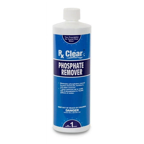 Rx Clear Phosphate Remover for Swimming Pools and Spas, 1 Qt