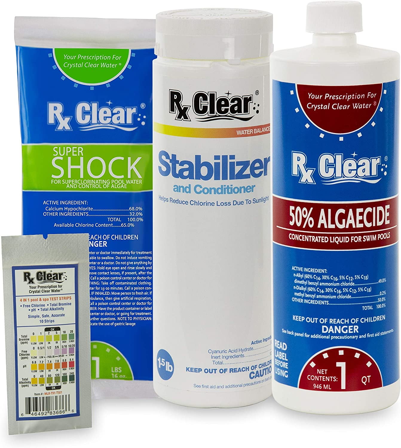 Rx Clear Spring StartUp Kit Chemicals for Opening Swimming Pools