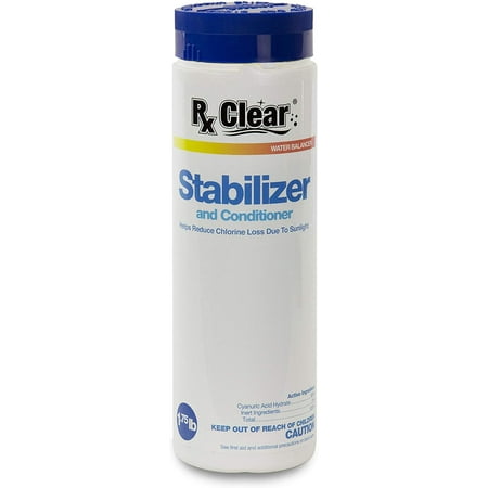 Rx Clear Stabilizer and Conditioner Pool Water Balancer Powder for Swimming Pools, 1.75 lbs