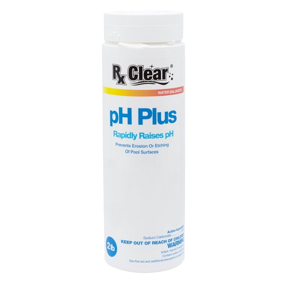 Rx Clear Swimming Pool pH Plus Increaser, Sodium Carbonate, Granular, 2 lbs