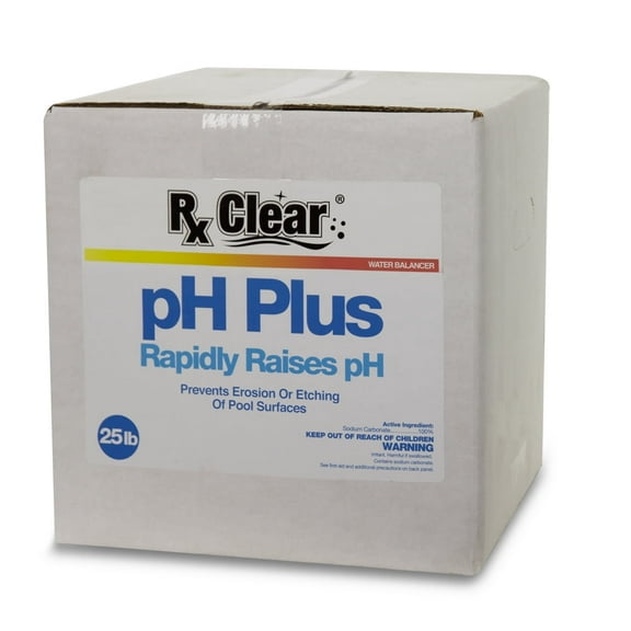 Rx Clear Swimming Pool pH Plus Increaser, Sodium Carbonate, Granular, 25 lbs