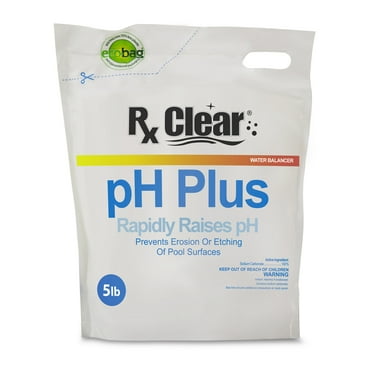 Rx Clear Swimming Pool pH Plus Increaser, Sodium Carbonate, Granular, 5 lbs