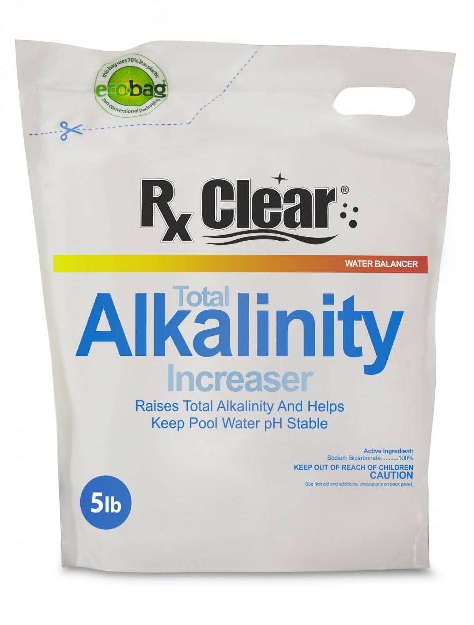 Rx Clear Total Alkalinity Increaser for Swimming Pools, Sodium Bicarbonate, 5 lbs