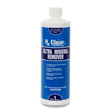Rx Clear Ultra Mineral Remover Liquid for Swimming Pools - 1 Qt Bottle