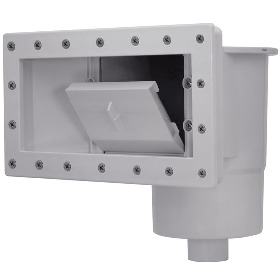 Rx Clear Wide Mouth Thru-Wall Skimmer for Above Ground Swimming Pools, Gray