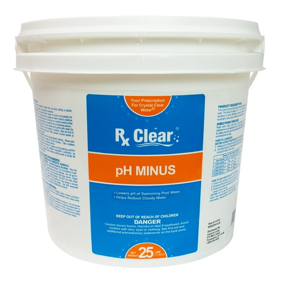 Rx Clear pH Minus Water Balancer for Swimming Pools, Granular Sodium Bisulfate, 25 lbs