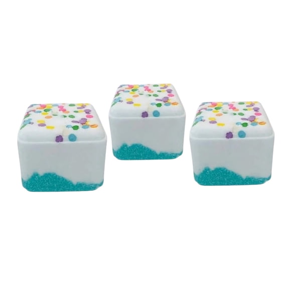 On The Rocks Bay Rum Bath Bomb Cube (3-Pack)  Long-Lasting Fizz, Skin-Soothing, Vibrant Color & Surprise Inside