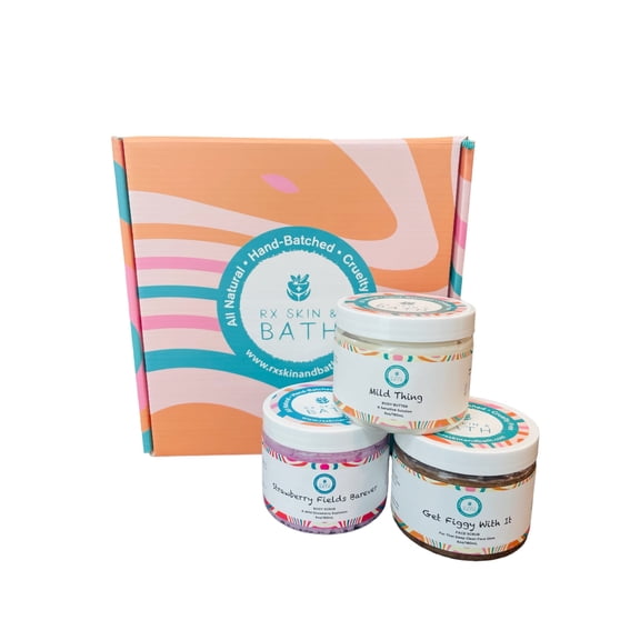 Rx Skin & Bath Smooth Operator Gift Box - Natural Skincare Set - Vegan and Cruelty Free