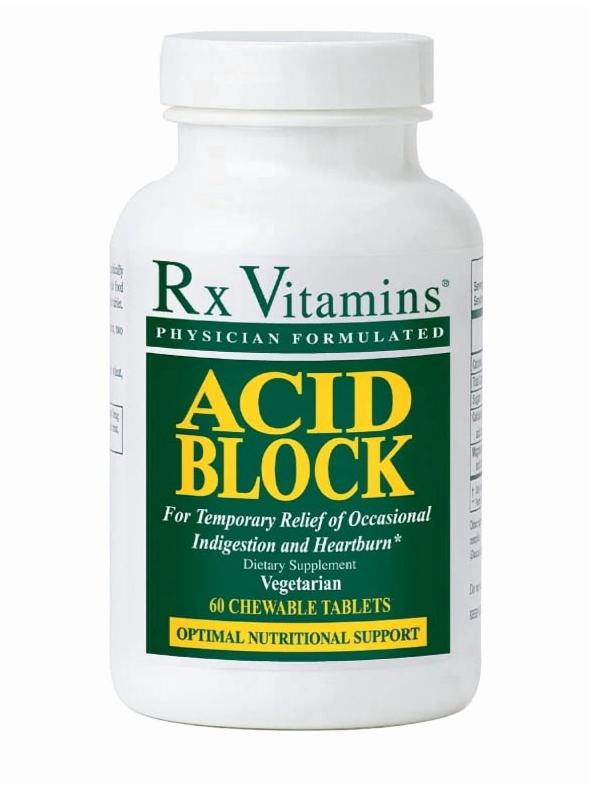 Rx Vitamins Acid Block Chewable Tablets, Heartburn Relief and ...