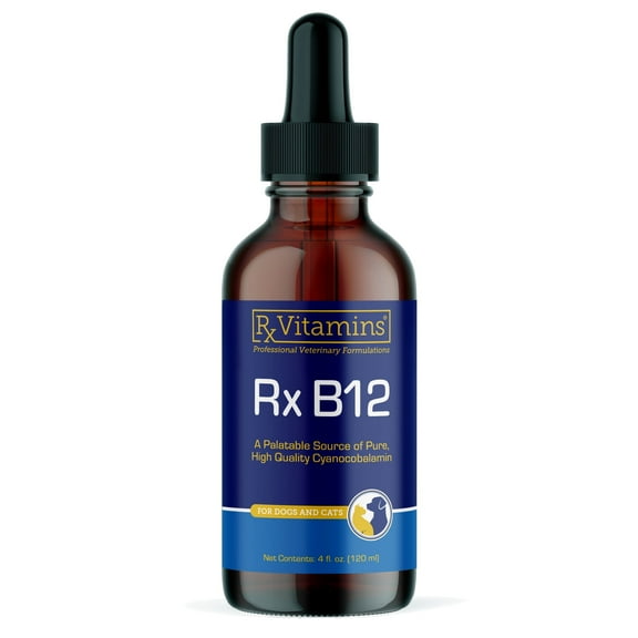 Rx Vitamins B12 for Dogs and Cats- Dog Digestive Support for Improved Metabolic Process- Pure B12 for Cats to Support Nervous System- Ideal for Your Dog Vitamins and Cat Supplies- 4oz