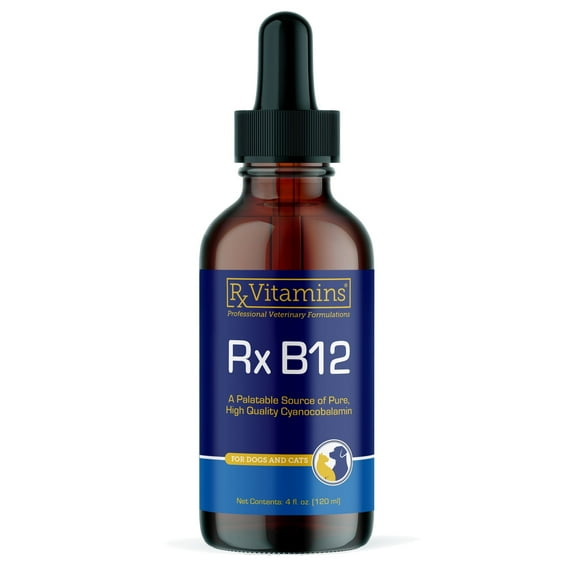 Rx Vitamins B12 for Dogs and Cats- Dog Digestive Support for Improved Metabolic Process- Pure B12 for Cats to Support Nervous System- Ideal for Your Dog Vitamins and Cat Supplies- 4oz