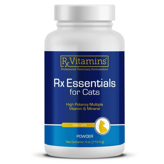 Rx Vitamins Essentials for Cats - Daily Immune Support and Overall Health - Featuring Taurine, Vitamin B12, & Milk Thistle -Cat Multivitamin and Multimineral Powder with Spirulina and Vitamin B