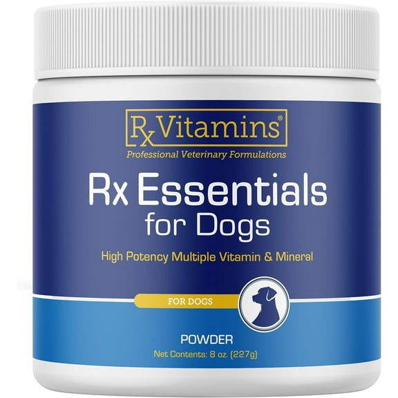 Rx Vitamins Essentials for Dogs - Daily Dog Multivitamin Powder - with Blue Spirulina for Dogs, Kelp Powder, and Milk Thistle for Dogs - Complete Dog Vitamins and Essential Minerals - 8 oz
