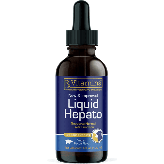 Rx Vitamins Hepato Liquid Bacon Flavored Liver Supplement for Cats & Dogs, 4-fl oz bottle