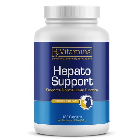 Rx Vitamins Hepato Support for Dogs & Cats- Liver Support Supplement with Milk Thistle for Dogs and Cats- Hepatic Dog Supplement Enriched with Vitamin B Complex- 180 Capsules