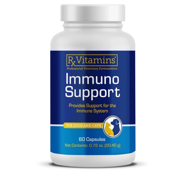 Rx Vitamins Immuno Support - Dog & Cat Immune Support - Shiitake Mushroom Supplement for Dogs & Cats with Arabinogalactan and Lutein Dogs Supplement - Immune Support for Dogs and Cats - 60ct